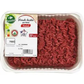 Viande hachée halal pur boeuf 20% MG (700g)