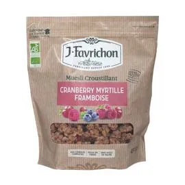 FAVRICHON Muesli Croustillant Cranberry Myrtille Framboise 450g