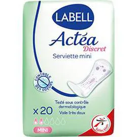 Serviette hygiénique Actéa Discret mini (x20)
