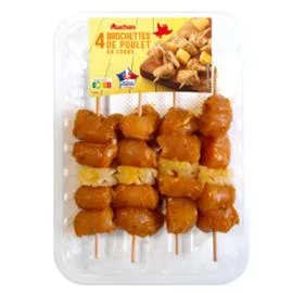 Brochettes de poulet au curry avec ananas (400g)
