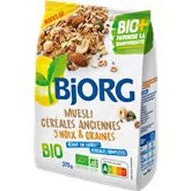 Muesli céréales anciennes Bio 3 Noix & Graines (375g)