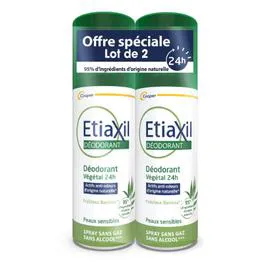 Déodorant Peaux Sensibles Végétal 24h (2x100ml)
