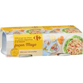 CARREFOUR Thon et légumes sauce façon mayo 2x135g