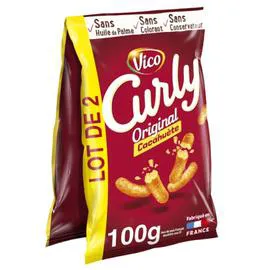 VICO, CURLY Biscuits apéritifs cacahuète 2x100g