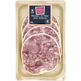 CARREFOUR Museau de porc avec langue 190g