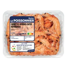 Crevettes entières cuites calibre 40/60 (400g)