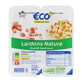 ECO+ Lardons supérieurs Nature 2x100g