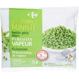 CARREFOUR Petits pois doux précuits vapeur 750g