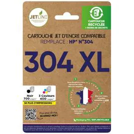 Pack de cartouches d'encre 304 XL Noir + Couleurs - Compatible HP (l'unité)