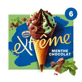 NESTLÉ, EXTRÊME Glace Cône menthe chocolat 6x71g