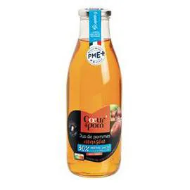 Jus de pomme 30% moins sucré pur jus (750ml)