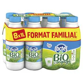 Lait Bio Demi-Ecrémé UHT (8x1l)