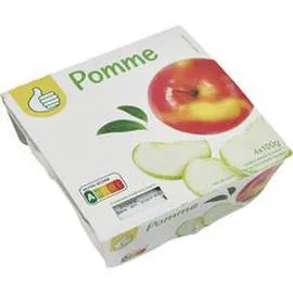 Coupelle de pomme allégée en sucres (4x100g)