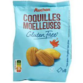 AUCHAN MIEUX VIVRE Coquilles moelleuses sans gluten sachets fraîcheur 180g