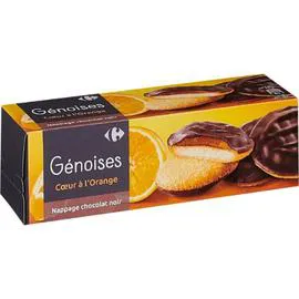 CARREFOUR Biscuits génoises orange chocolat 150g