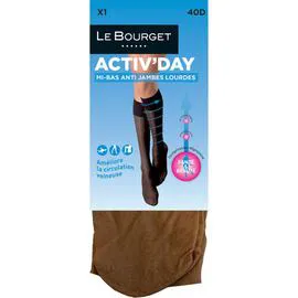 LE BOURGET Mi-Bas Anti Jambes Lourdes Noir T36/38 40D l'unité