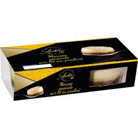 Dessert Mousse amande sur lit au praliné (2x80g)