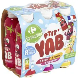 Yaourt à boire vanille fraise framboise (6x180g)