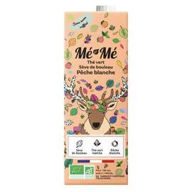 BOISSONS MÉ-MÉ Me-Me Thé Vert Séve de Bouleau Pêche Blanche Bio 1l