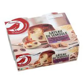 Gâteau de semoule rhum raisin (4x100g)