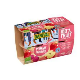 Purée Pomme Framboise Sans Sucres Ajoutés Bio (400g)
