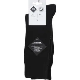 Mi-chaussettes homme noir T43/46 (x2)