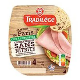  Jambon de Paris Tradilège Sans nitrite 4 tranches 140g