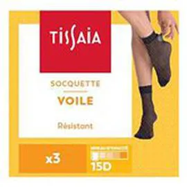 TISSAIA Socquettes voile Résistant beige moyen TU x3