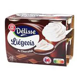 MARQUE REPÈRE, DÉLISSE Dessert Liégeois Chocolat 12x100g