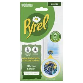 Piège Anti-Mouches Stickers Fenêtres Forme Iris Violet Sans Parfum (x4)