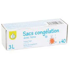 Sacs congélation avec liens 3l (x40)