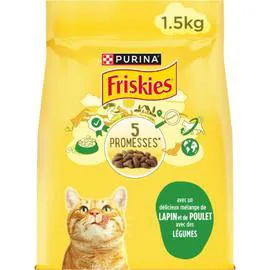 Croquette pour chat adulte au lapin, poulet et légumes FRISKIES (1,5kg)