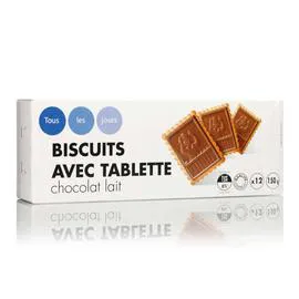 MONOPRIX Biscuits avec tablette de chocolat au lait 150g