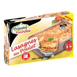 Plat cuisiné lasagnes au poulet Halal (900g)