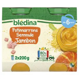 Petit pot bébé 6 mois Potimarron jambon (2x200g)