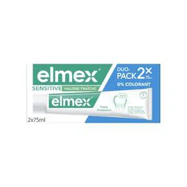 ELMEX Dentifrice sensitive nettoyage fraicheur 2x75ml