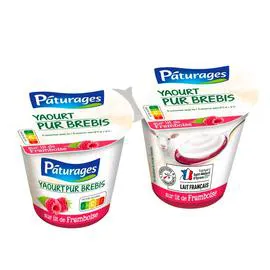 Yaourt pur brebis sur lit de framboise (250g)