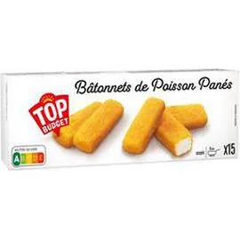 TOP BUDGET Bâtonnets de poisson panés 450g