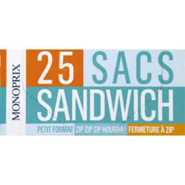 Sacs sandwichs à zip petit format (l'unité)