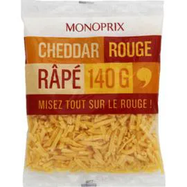 Cheddar rouge râpé (140g)