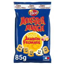 VICO, MONSTER MUNCH Biscuits apéritifs goût jambon/fromage 85g
