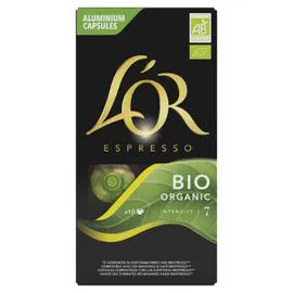 L'OR, ESPRESSO Café capsules Compatibles Nespresso bio intensité 7 10x5,2g
