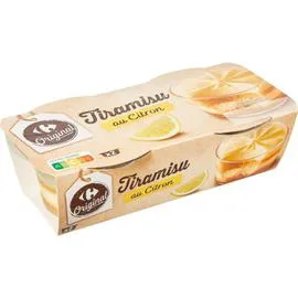CARREFOUR ORIGINAL Dessert Tiramisu au citron 2x100g