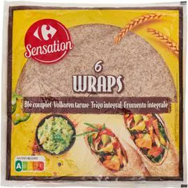 CARREFOUR SENSATION Wraps blé complet 370g