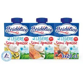 BRIDÉLICE Crème Semi-épaisse Légère 18% Mat.Gr. 3x20cl