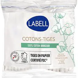 LABELL Cotons-tiges 100% coton douceur x160