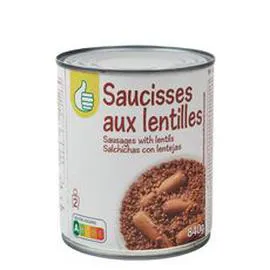 Saucisses aux lentilles (840g)