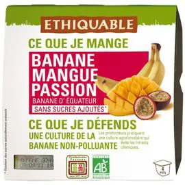 Compote banane mangue passion sans sucre ajouté Bio (4x100g)