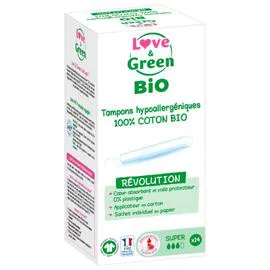 Tampons hypoallergénique bio super (x14)