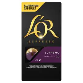 L'OR, ESPRESSO Café capsules Compatibles Nespresso supremo intensité 10 10x5,2g